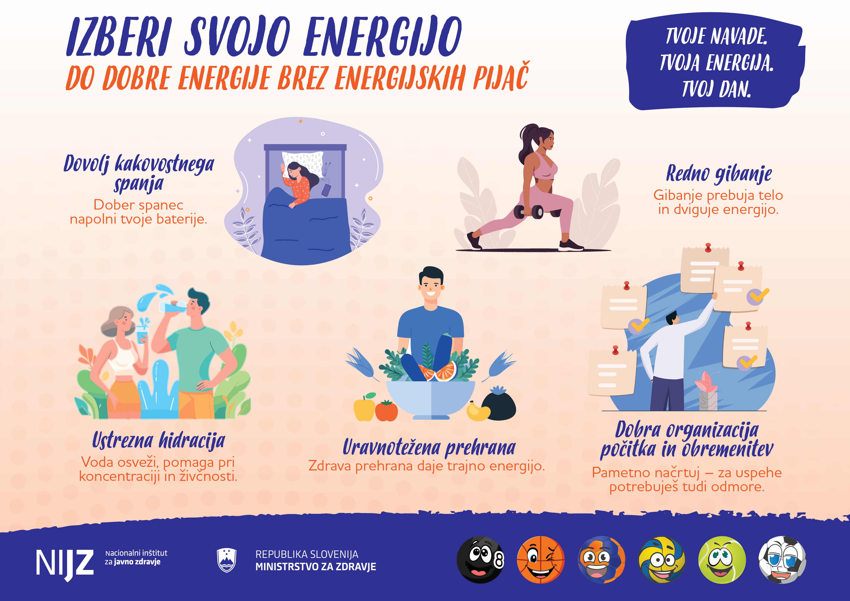 Plakat za ozaveščanje o škodljivosti energijskih pijač.