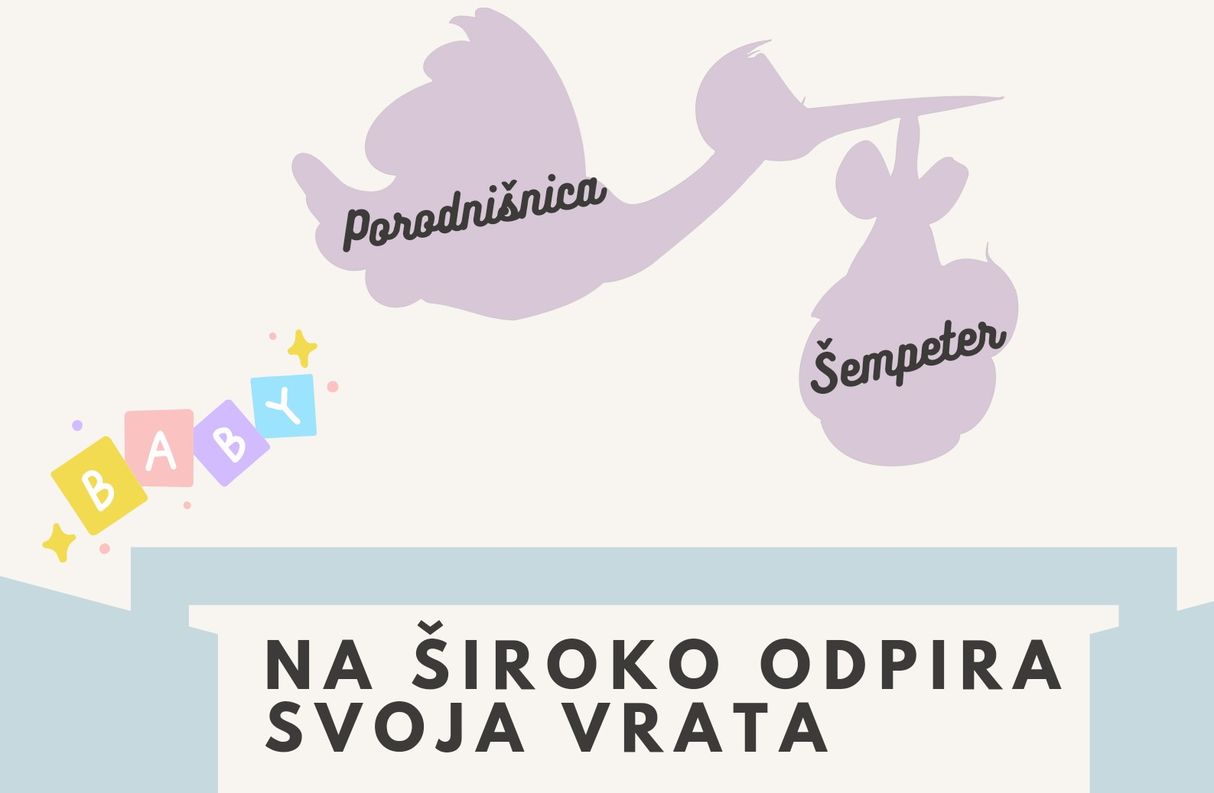 plakat kot vabilo za obisk šempetrske porodnišnice