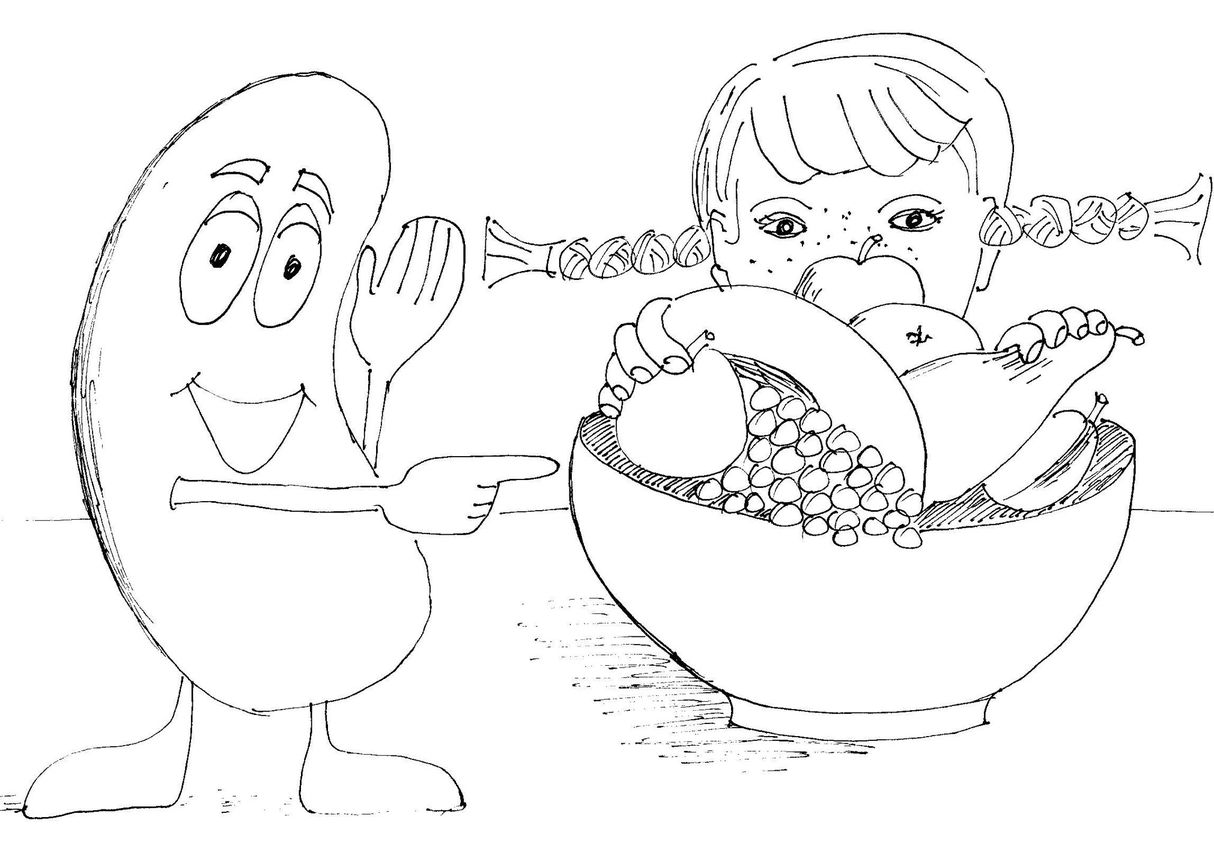 Pobarvanka Pike Nogavičke z ledvičko.