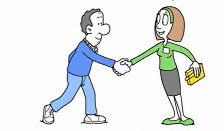 Rokovanje moškega in ženske.