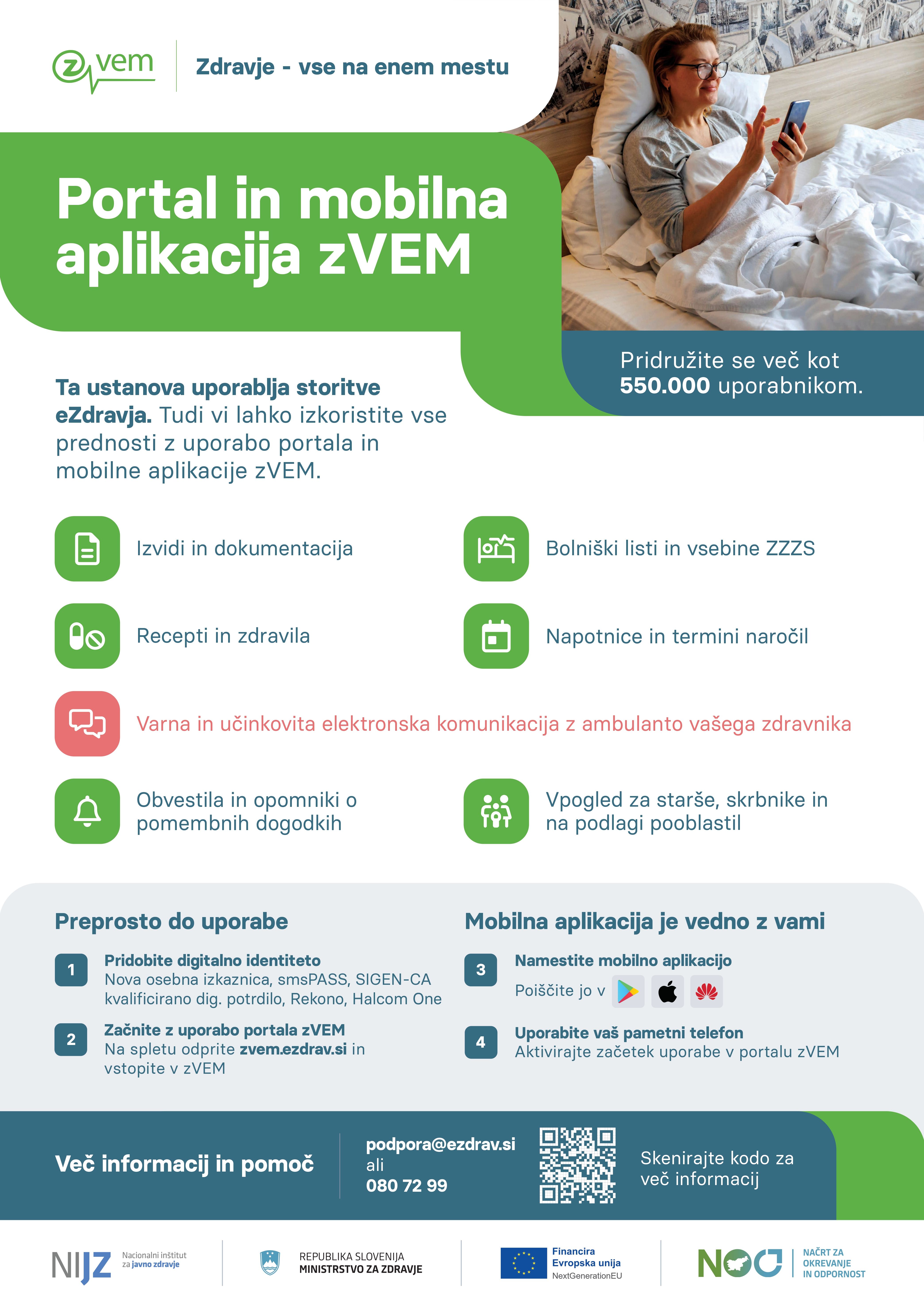 Plakat za portal in mobilno aplikacijo zVEM