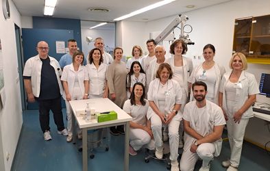 Ekipa oddelka za otorinolaringologijo v šempetrski bolnišnici.